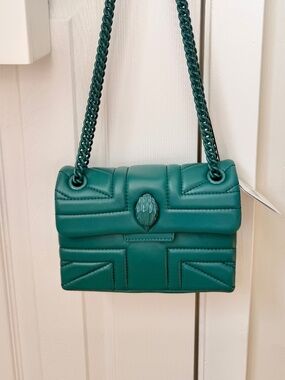 Kurt Geiger London Kensington Union Jack Drench Leather Shoulder Bag Teal